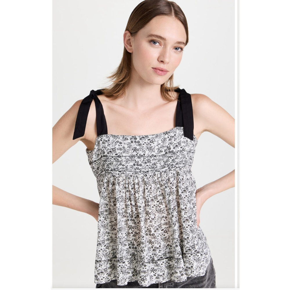 The Great Songbird Cami Floral Bows Babydoll Top Embroidered‎ Size 1 Small